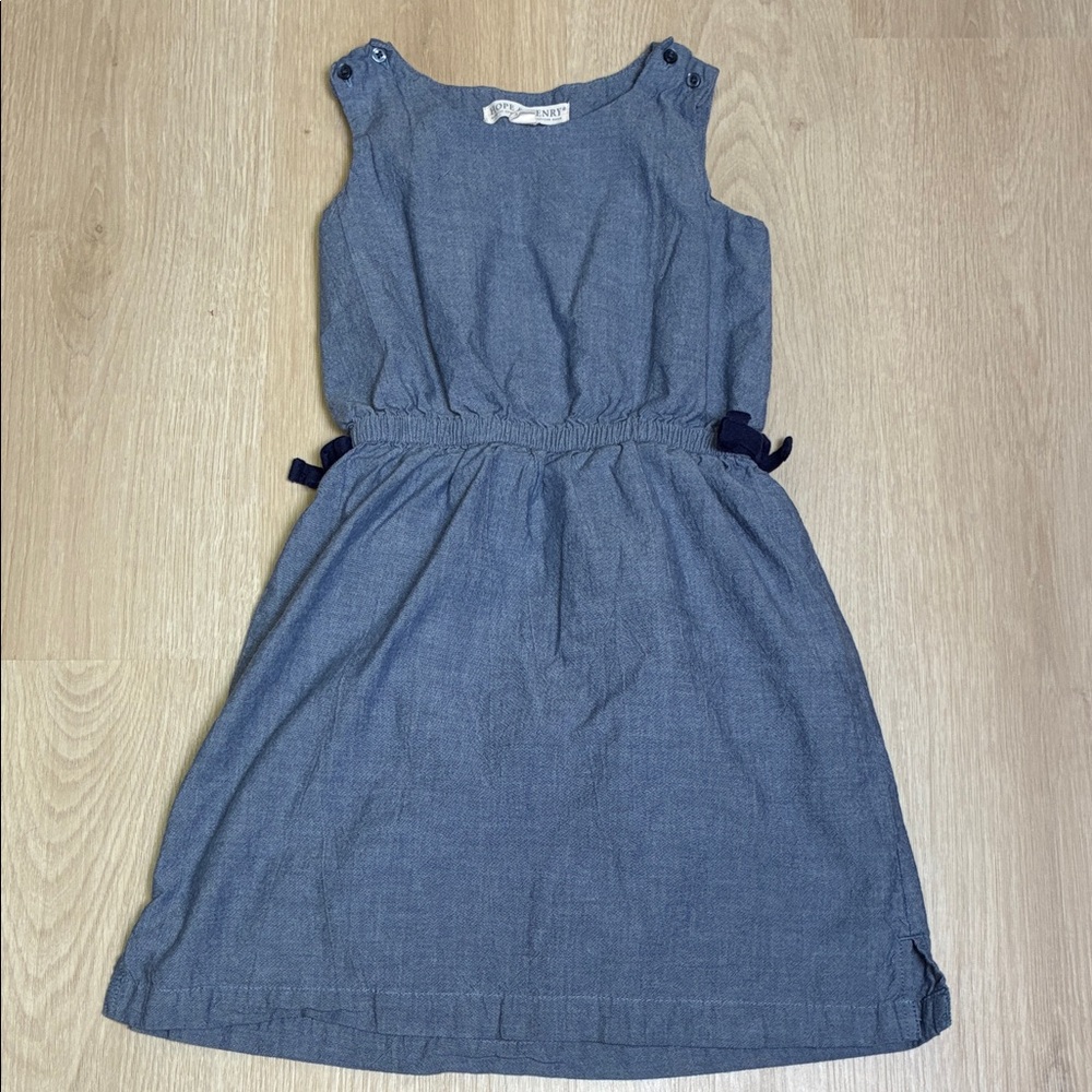 Hope & Henry Chambray Denim Sleeveless Blue Dress Girl’s size 6